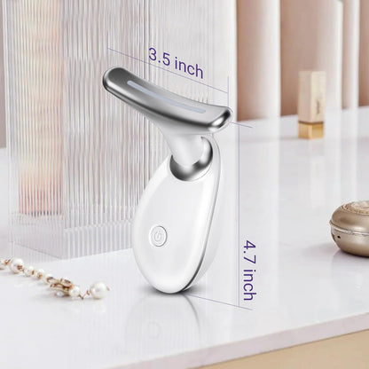 Neck Face Massager, Face Sculpting Tool, 3 Modes and Vibration for Facial Massager for Double - Chin Wrinkle,Daily Home Use, White