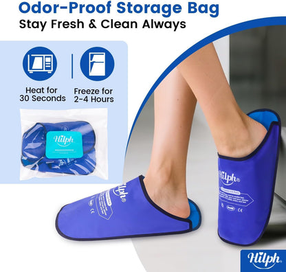 Hilph Foot Ice Pack Slippers,1 Pair Ice Pack for Foot and Toes for Plantar Fasciitis, Gout, Bunions & Neuropathy Relief, HSA or FSA Eligible Hot Cold Therapy Gel Slippers for Surgery Recovery, Blue