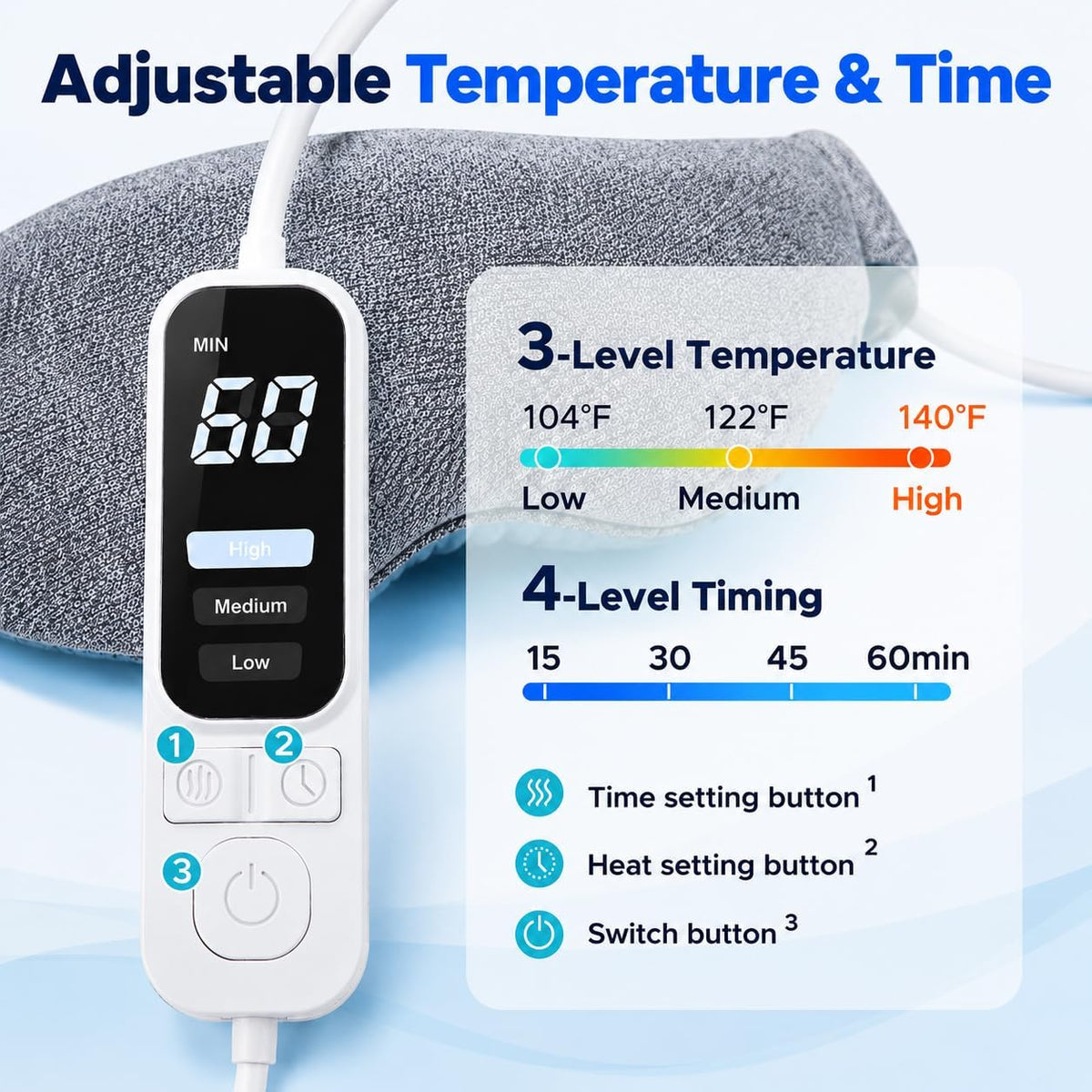 Ezona Heated Eye Mask, Warm Eye Compress Mask for Dry Eyes