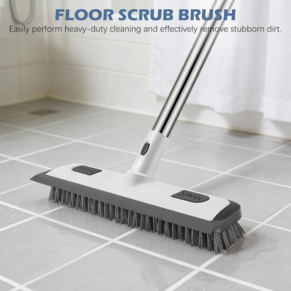 SetSail Tile Tub Scrubber Brush 3-in-1 Shower Scrubber with 52-inch Adjustable Long Handle Shower Cleaner Brush and 3 Detachable Replacement Brush Heads for Cleaning Bathroom Kitchen Walls Tub Tile