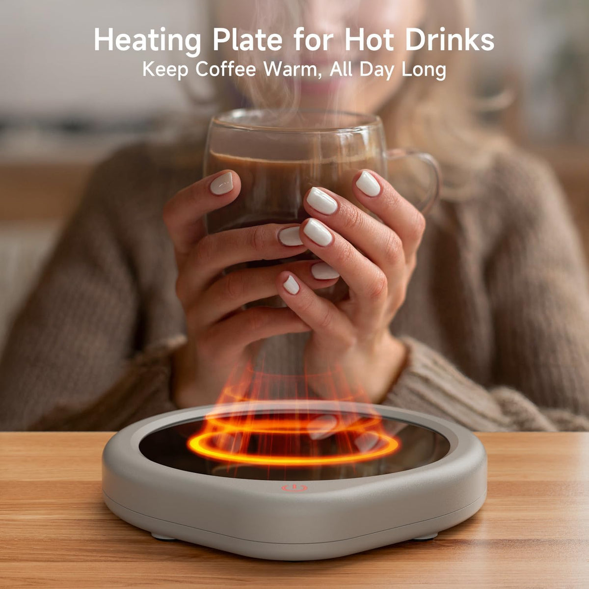 Oracer Coffee Mug Warmer, Cup Warmer for Desk with Auto Shut Off Smart Temperature Settings, Electric Beverage Tea Water Milk Heater for All Cups and Mugs, Heating Plate Candle Wax Warmer
