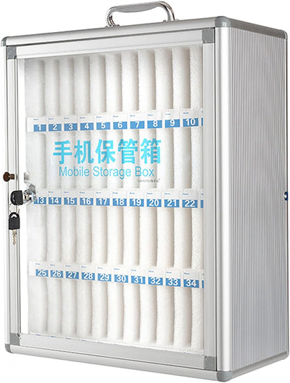 Cell Phone Charging Stations Phone Storage Cabinet Phone Storage Locker 24,36, 48, 60 Position Cell Phone Storage Box Pocket Chart Storage Locker Box With A Security Lock Can Be Carried (12slots )