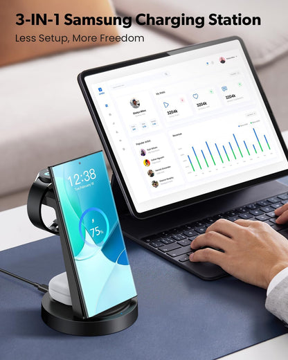 Wireless Charger for Samsung: 3 in 1 Wireless Charging Station