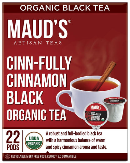 Maud's Organic Chamomile Lavender Tea Pods, 24 ct, Single Serve Pods – 100% Gourmet Blended Tea Leaves, Compatible with Keurig K Cups Maker