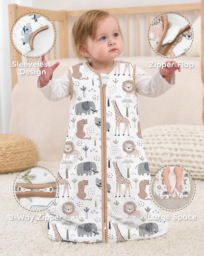 Yoofoss Baby Sleep Sack Baby Wearable Blanket 100% Cotton 2-Way Zipper Toddler Sleeping Sack