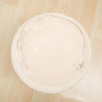 Round Pouf Ottoman 20 x 20 x 14 Inches Boho Poof Home Decor Floor Pouffe Ottoman Foot Rest for Couch Sofa Bean Bag Chairs Living Room Bedroom (Green)