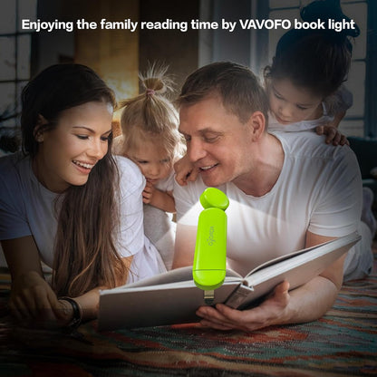 VAVOFO USB Rechargeable Book Light, Blue Light Blocking, Amber Clip-On Bookmark Shaped Reading Light, Eye Care 6 LEDs With 9 Lighting Modes for Bookworms (Grey)