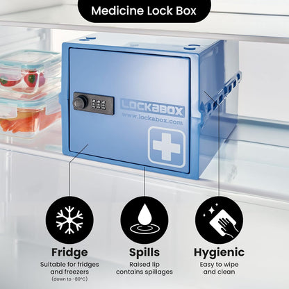 Lockabox One™ | Premium Lock Box | Medium Combination Lock Box For Food, Medicine & Home Safety | External Size 12 x 8 x 6.6 inches (Crystal)
