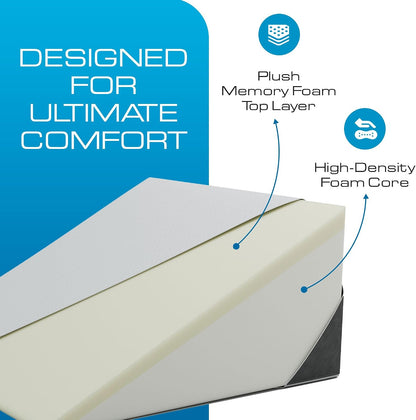 Kolbs Extra Wide Bed Wedge Pillow | Super Large, Memory Foam Top and Jacquard Cover | for Sleeping Acid Reflux GERD (7.5 Inch Height (31 x 33 x 7.5))