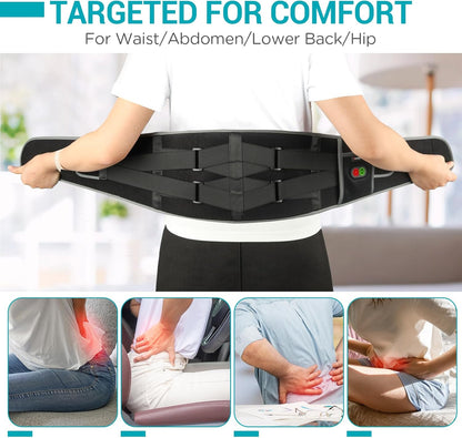Comfytemp Cordless Heating Pad with Massager for Back, Birthday Gifts for Women Men, FSA Eligible HSA Portable Lower Back Massager Rechargeable Wireless Electric, Mom Dad Seniors 3 Heat 30mins Off