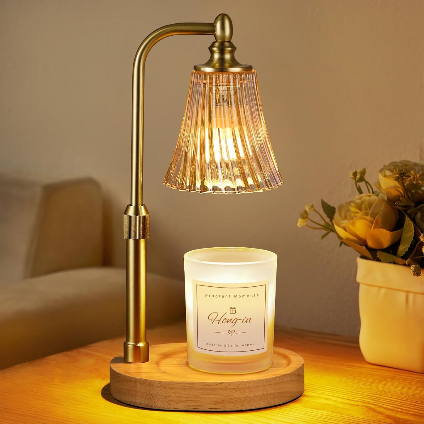 Candle Warmer Lamp with Timer Dimmable,Birthday Gifts for Women Mom Sister,Adjustable Height Wax Melt Warmer for Jar Candles,House Warming Gifts New Home,Ideal for Office,Dorm,Bedroom Home Decor