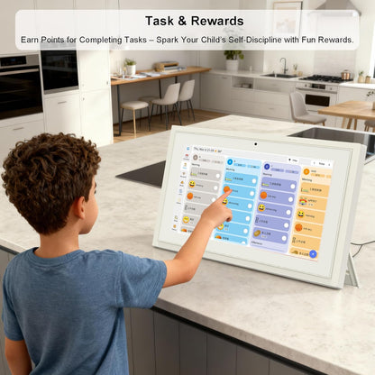 Digital Calendar 10.1 Inch Wall Planner Touch Screen WiFi Smart Electronic Planner with Third-Party Calendar Sync, Chore Tracker,Meal plan Family Digital Picture Frame Gift for Mom Women