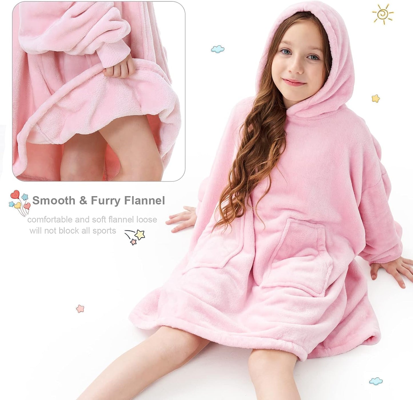 Aemicion Strawberry Blanket Hoodie,Oversized Sherpa Wearable Hooded Blanket,Warm Cozy Sweatshirt Gifts for Women Girls Adult