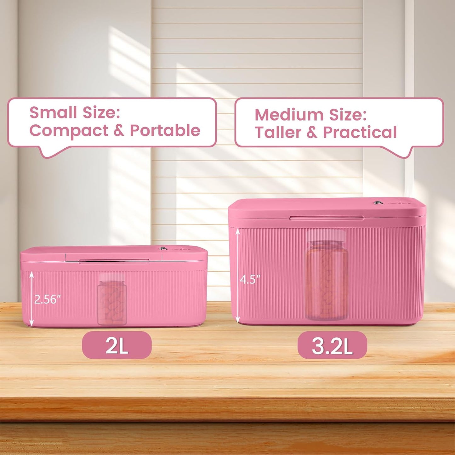 Small Lock Box, Lockable Storage Box with Combination Code for Medication Safe, Medicine Lock Box for Pills/First Aid Kits/Food/Snack Phone Jail, Locked Container for Home/Fridge/Office/School (Pink)