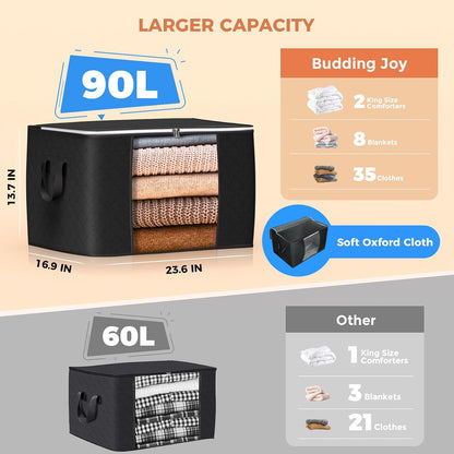 90L Large Storage Bags, Clothes Storage Bins Closet Organizers