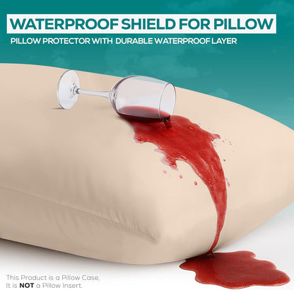 Utopia Bedding Premium 100% Waterproof Pillow Protectors with Zipper Standard Size (Set of 4), Bed Bug and Dust Mite Proof Zippered Pillow Covers, Pillow Encasement Cases, Gray