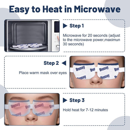Heated Eye Mask & Microwavable Eye Compress | Gentle Steam Heat for Eye Comfort 1pc Cotton White