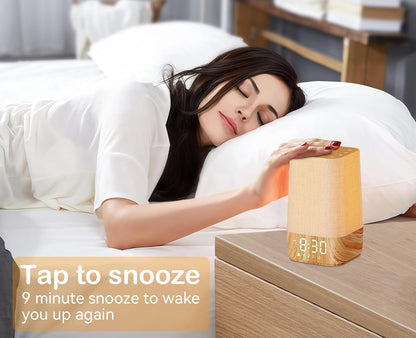 10-60 Mins Simulated Sunrise Alarm Clock: Gentle Wake Up Light with Adjustable Brightness, 32-Level Volume, Bright & Loud Enough for Dark Morning Bedroom - White Noise Machine with 30 Soothing Sounds