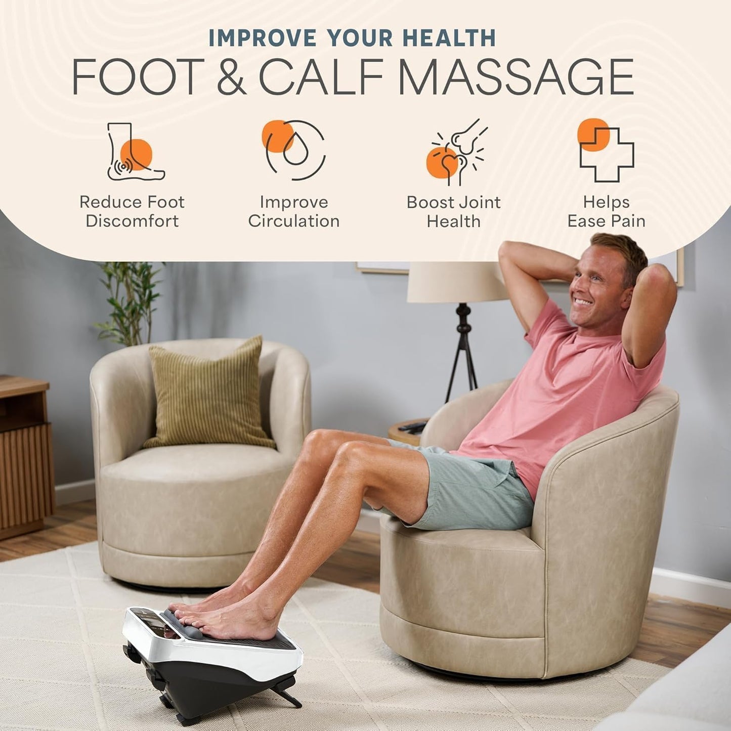 Lifepro VibraFlow Foot Massager for Neuropathy - Relaxing Calf and Foot Therapy with Heat Option for Maximum Soothing Relief - Massager for Blood Circulation and Revitalization