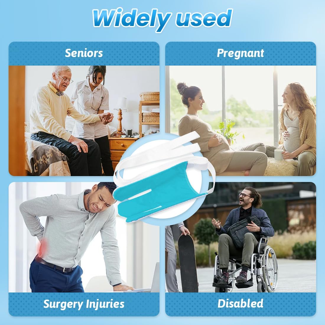 Sock Aid - Sock Aids for Putting On Socks - Sock Aid Device for Putting Socks Easy On and Off for Seniors, Disabled, Pregnant - Sock Helper Aide Tool - Sock Assistant Device (Blue)