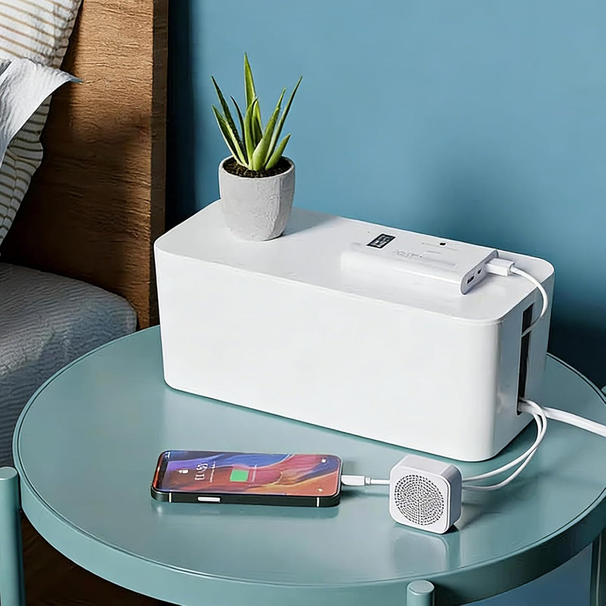 Cord Organizer Box Cable Management Hide Power Strips & Cords