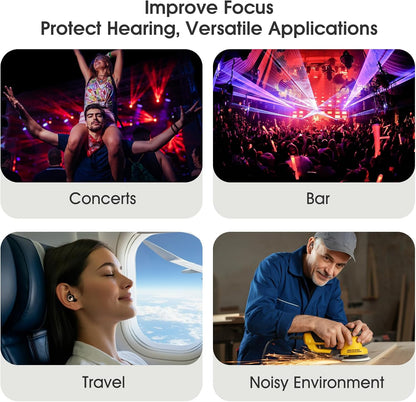 45dB Ear Plugs for Sleeping Noise Cancelling, Soft Earplugs for Concert, Reusable Ear Plugs for Noise Reduction with 8 Ear Tips, Silicone Hearing Protection for Work, Travel(Midnight Gray)