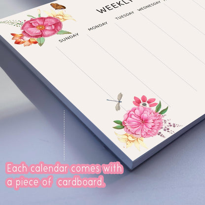 Undated Weekly Planner Notepad, 52 Sheet Tear-Off Weekly To Do List Notepad, Desk Planner Pad Calendar, Blank Calendar for Daily Habit Tracking/Menu Planning(8.26"x11,69")