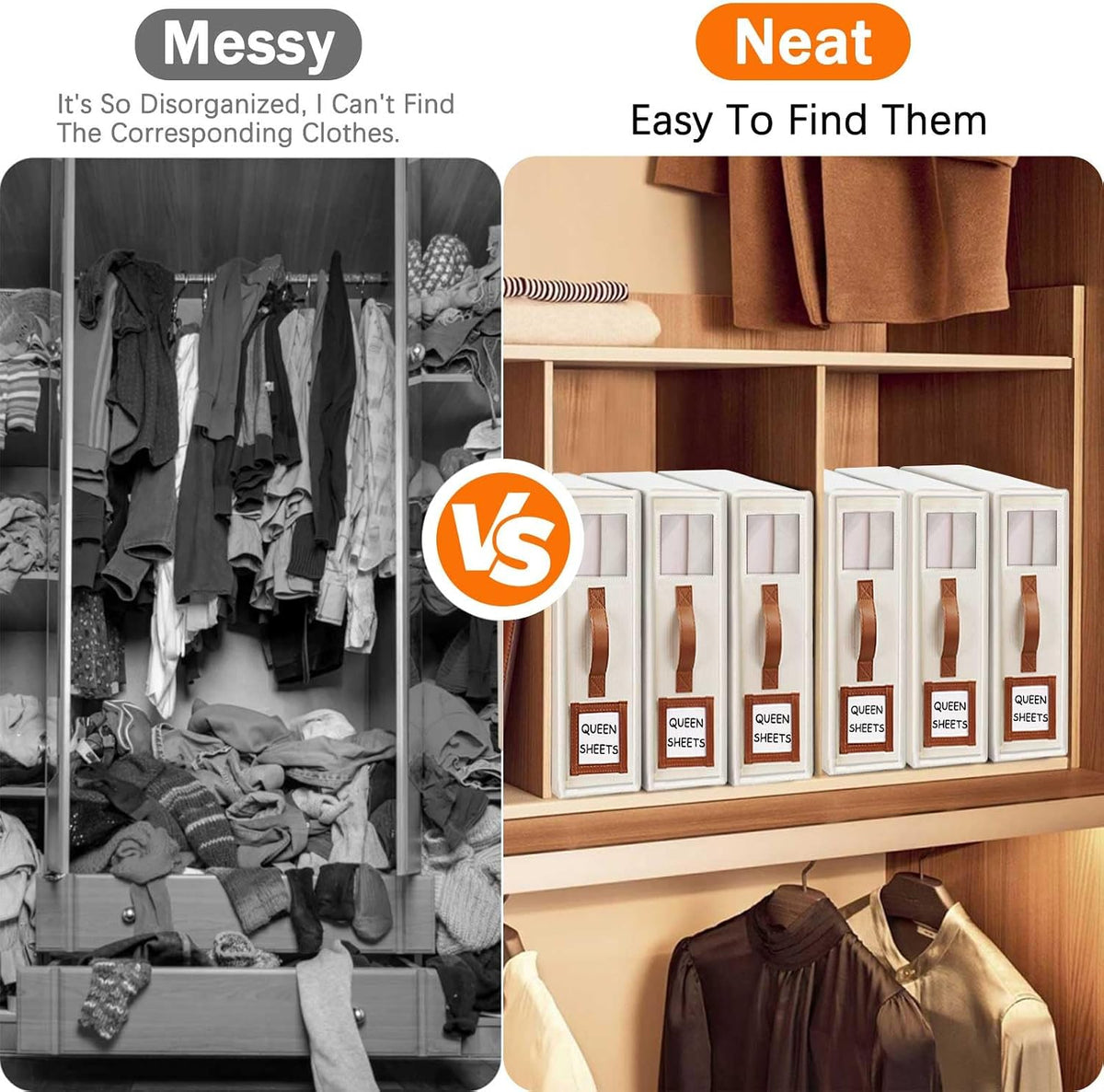 GhvyenntteS Bed Sheet Organizers and Storage, Closet Organizer