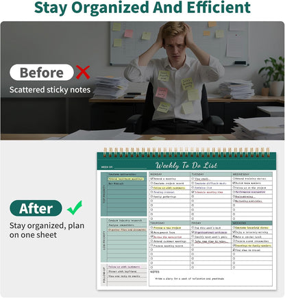 104 Pgs To Do List Notepad, 52 Undated Sheets Duplex-printed