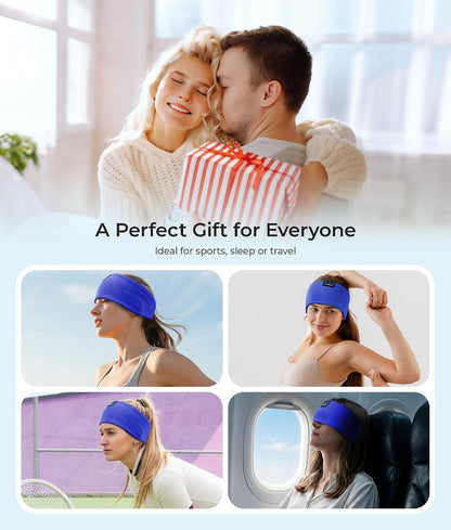 ink-topoint Sleep Headphones Bluetooth 5.4 Headband, 2 in 1 Sleep Mask with Bluetooth Headphones, Wireless Headband Earphones with Ultra-Thin HD Stereo Speaker, Music Headband for Workout Running Yoga