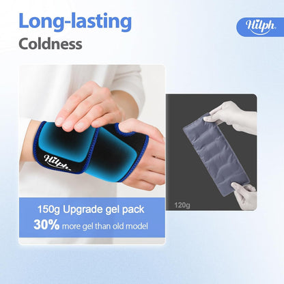 Hilph Wrist Ice Pack Wrap for Carpal Tunnel Relief, FSA Eligible HSA, Reusable Wrist Hot & Cold Therapy Brace for Hand Injuries, Arthritis, Tendonitis, Surgery Recovery Items Gifts Men Women, Blue