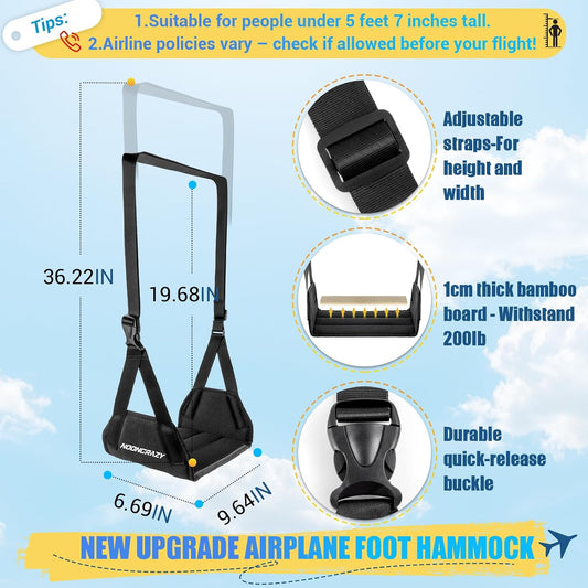 Airplane Foot Fammock, No Collapse Thickened Bamboo Plane Foot Rest Travel