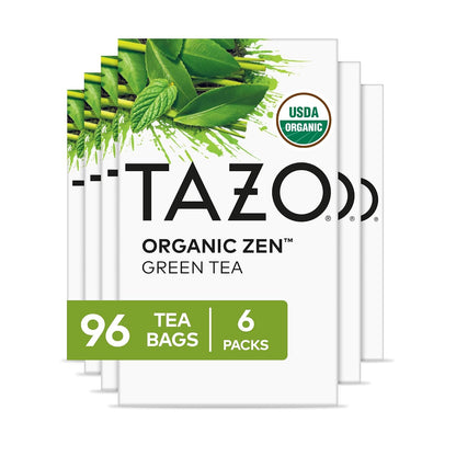 TAZO Organic Zen Green Tea Bags, 96 Total Tea Bags (16ct - Pack of 6)