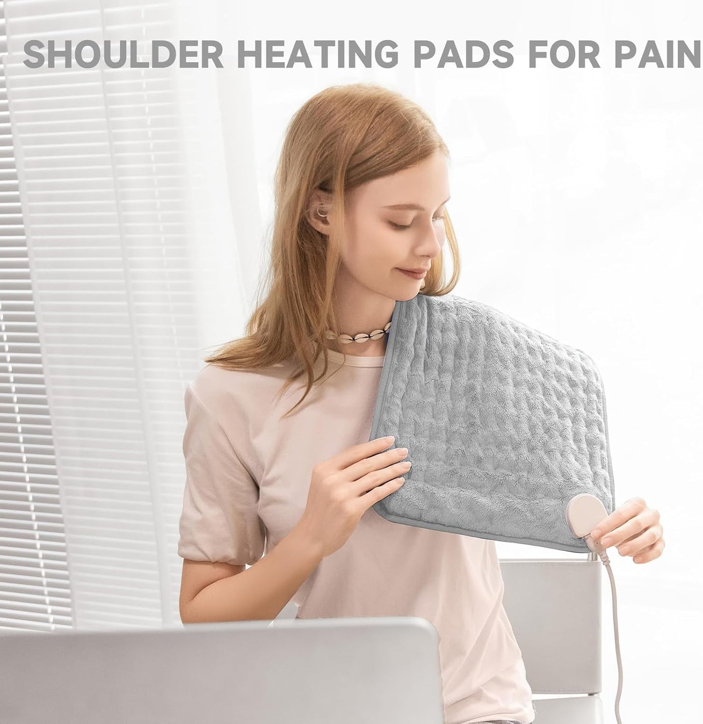 Heating Pad for Back, Neck, and Shoulder Pain Relief, Electric Heat Pad with 6 Heat Levels, Moist Heat Option, Auto Shut-Off, Birthday Christmas Gifts for Women Men Mom Dad Grandma, Gifts for her