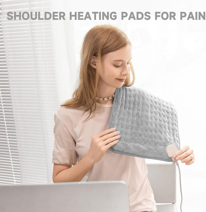 Heating Pad for Back, Neck, and Shoulder Pain Relief, Electric Heat Pad with 6 Heat Levels, Moist Heat Option, Auto Shut-Off, Birthday Christmas Gifts for Women Men Mom Dad Grandma, Gifts for her