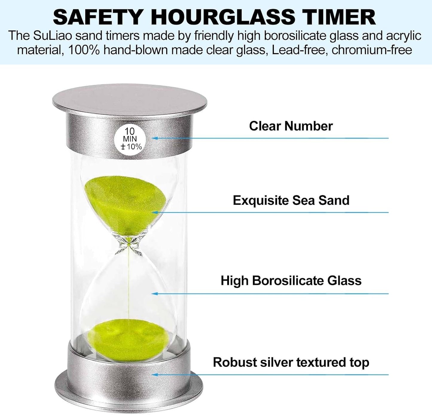 2 Minute Hourglass Sand Timer with Suction Cup,Unbreakable Sucker Sand Clock Timer 2 min,Plastic Mini Sand Watch,Rotatable Reloj De Arena for Kids Toothbrush(Blue)