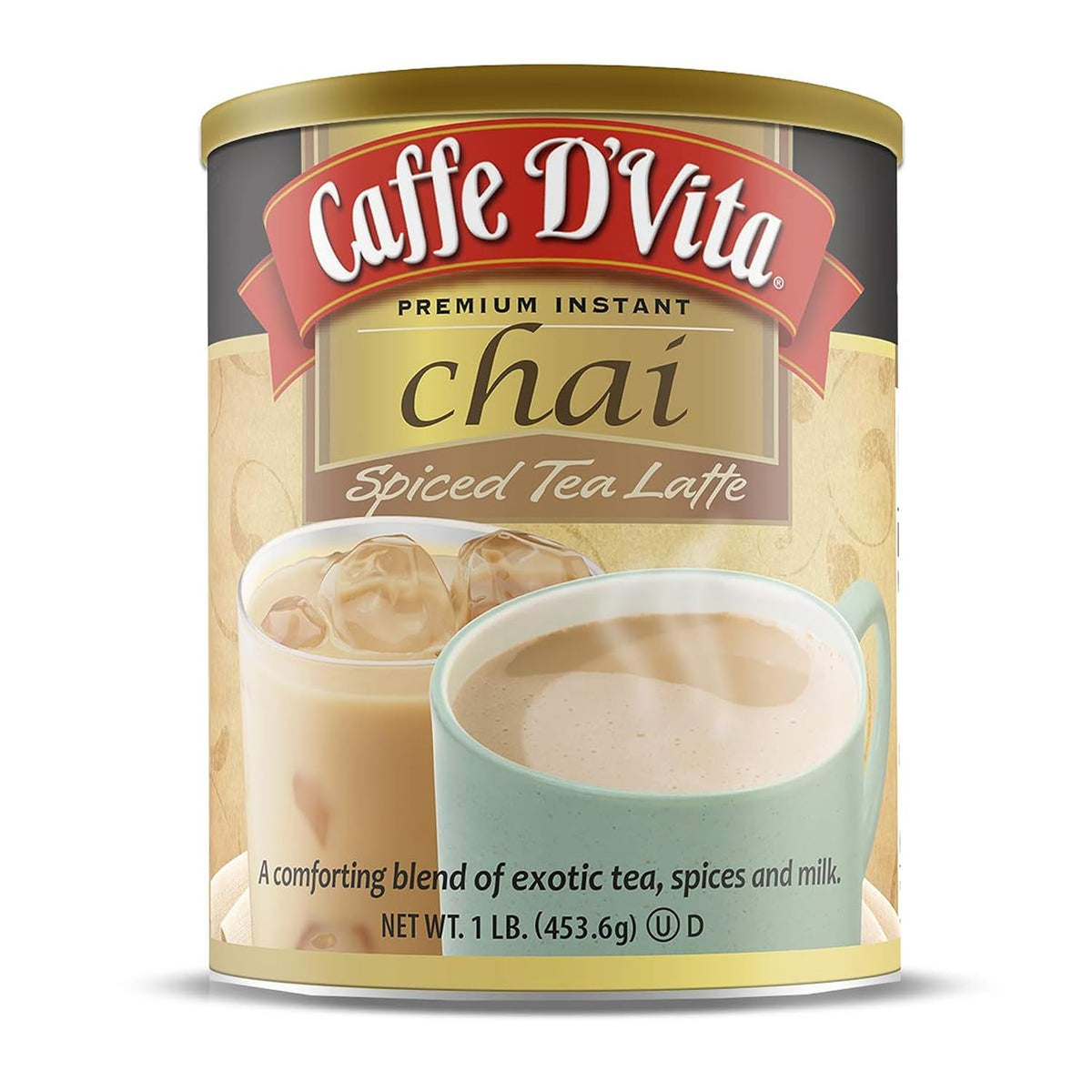 Caffe D'Vita Spiced Chai Latte Mix - Chai Tea Latte Powder Mix - 1 Lb Can
