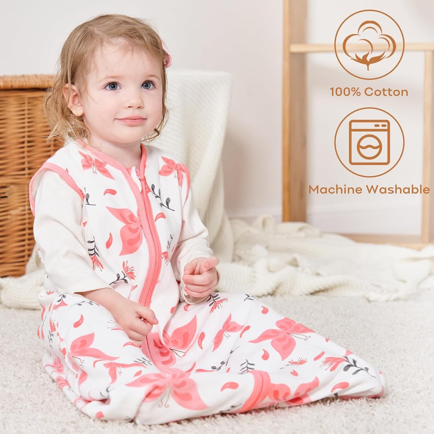 Yoofoss Baby Sleep Sack Baby Wearable Blanket 100% Cotton 2-Way Zipper Toddler Sleeping Sack
