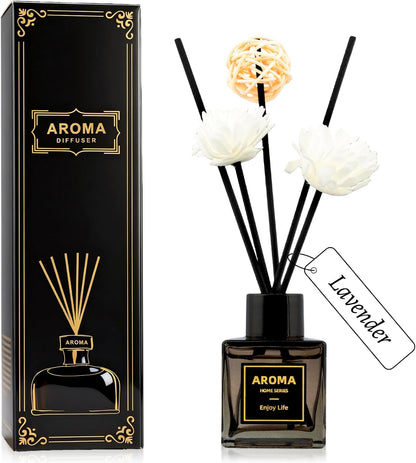 Reed Diffuser Set, 1.7 fl oz Scent Diffuser with Sticks, Jasmine Scent for Bathroom Accessories Shelf Decor, Air Fresheners for Home, Home Fragrance Products, House Office Room Decor Aesthetic Gift