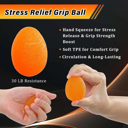 CYFIE Grip Strength Trainer Kit with Adjustable Resistance 10 - 132 Lbs, Forearm Exerciser, Finger Stretcher, Stress Ball, Forearm Strengthener for Workout wuth Storage Bag, Muscle Building and Recovery