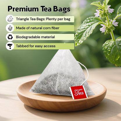 Peppermint Tea, 50 Tea Bags - Pure Peppermint Leaves, Caffeine Free Mint Herbal Tea Bags - Supports Healthy Digestion, Wellness & Refreshment (50 Counts, Pack of 1)