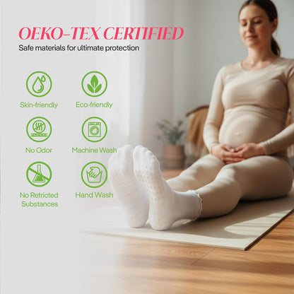 COOLMATE Pilates Socks with Grips for Women, Yoga Socks, Crew Non Slip Women for Barre, Pilates Gifts for Women - Colors A