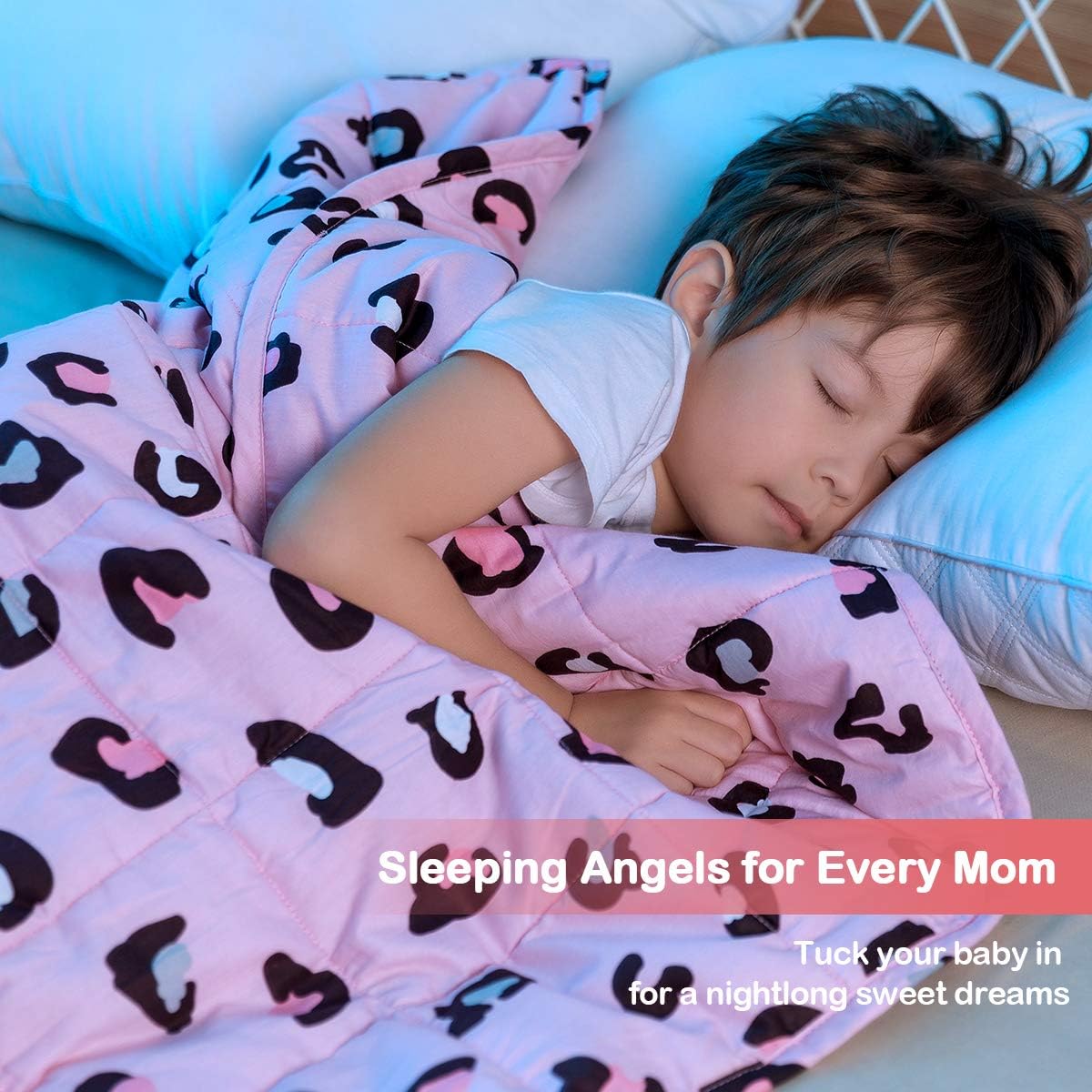 Sivio Weighted Lap Pad 2lbs, Cotton Weighted Blanket Sensory Weighted Lap Blanket Indoor Outdoor, 19 x 21 Inch, Blue Dinosaur