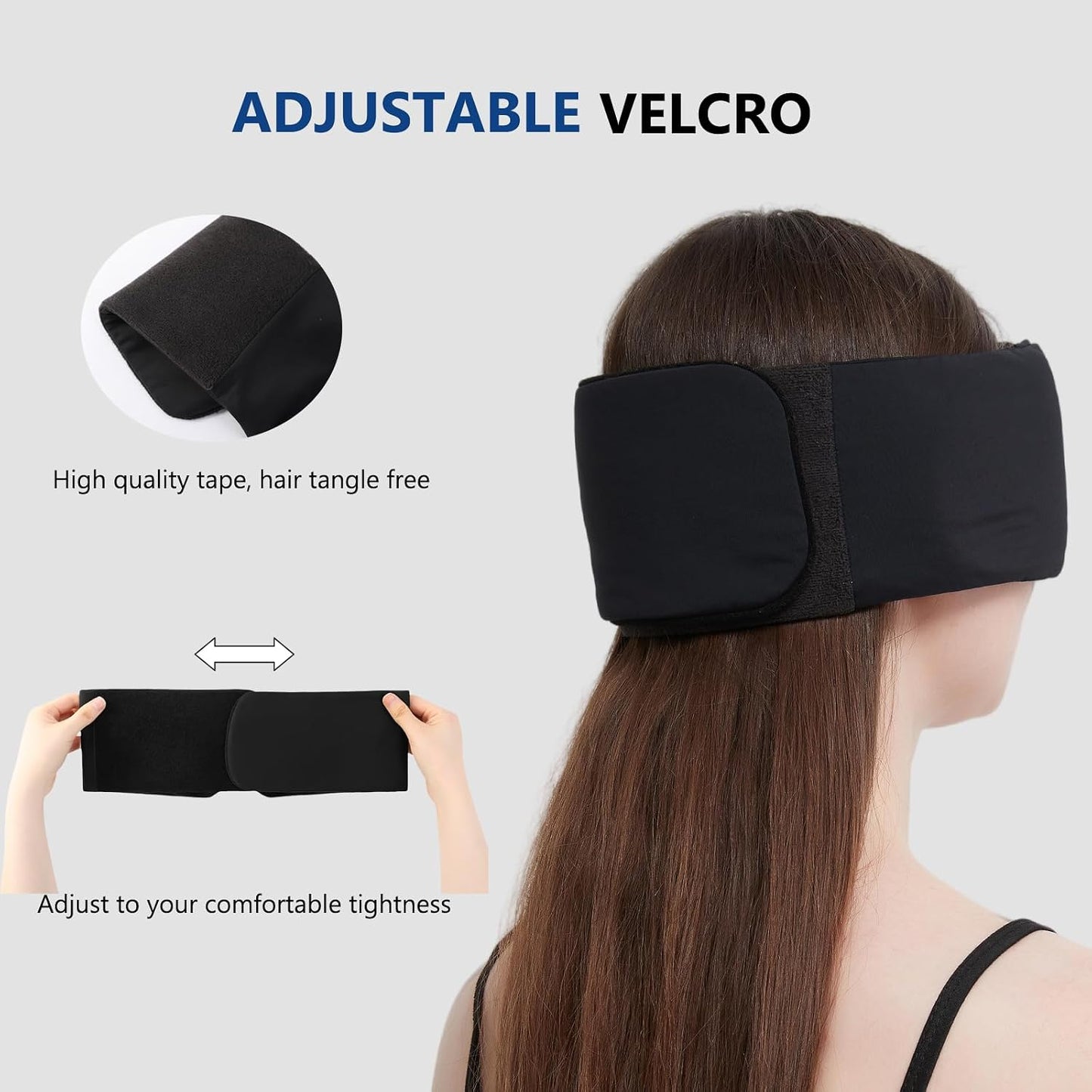 ALASKA BEAR Sleep Mask for Side Sleepers Patented Design, Cup-Shaped and Extra-Soft, 100 Blackout Eye Mask Shades Cover for Men and Women Home or Travel, Machine Washable, Black