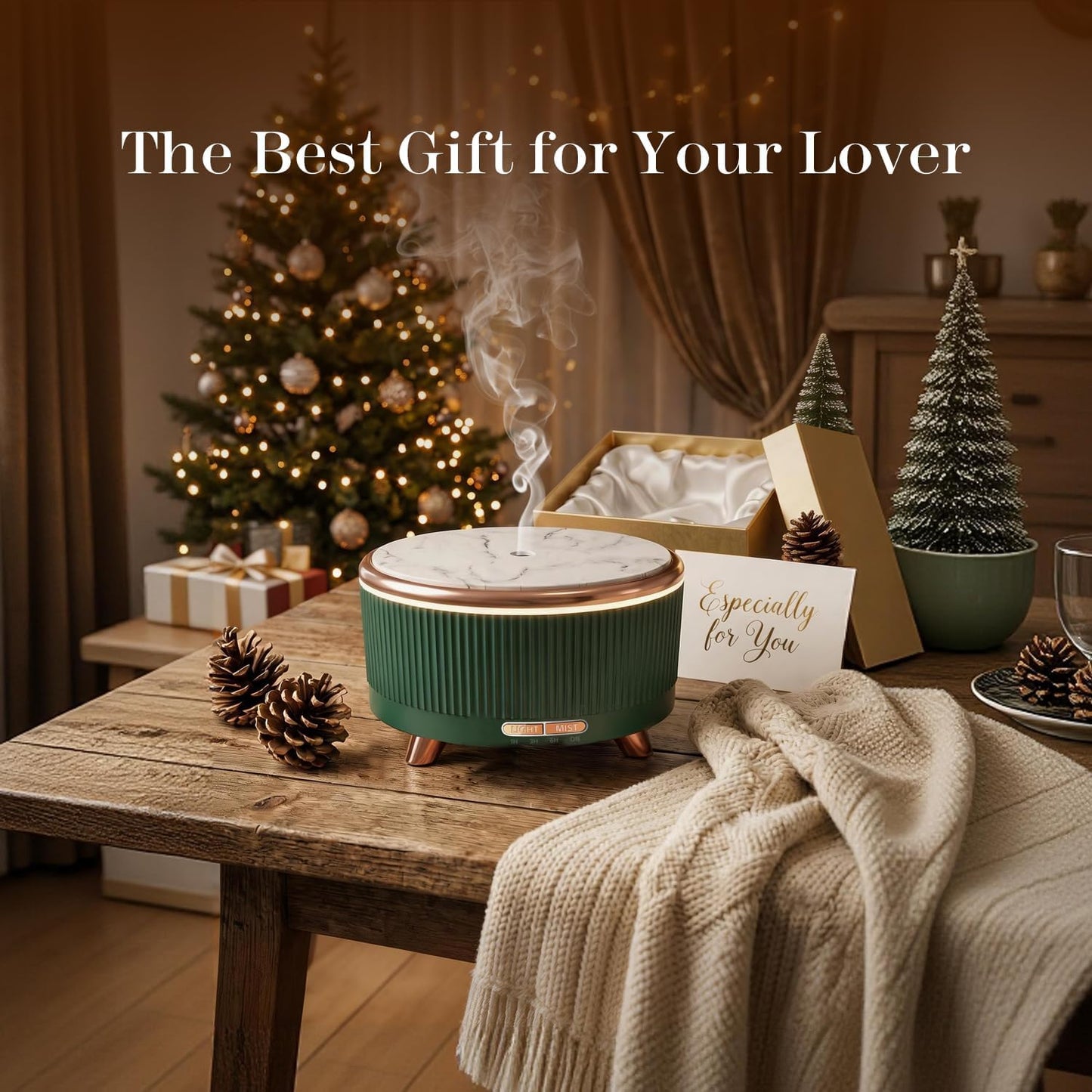 20-Hour Long-Lasting Aromatherapy, 500ML Large Essential Oil Diffuser: Ultrasonic Cool Mist Humidifier with Remote Control, 7 Color Lights, Timer, Auto-Off for Home/Bedroom/Yoga (White)