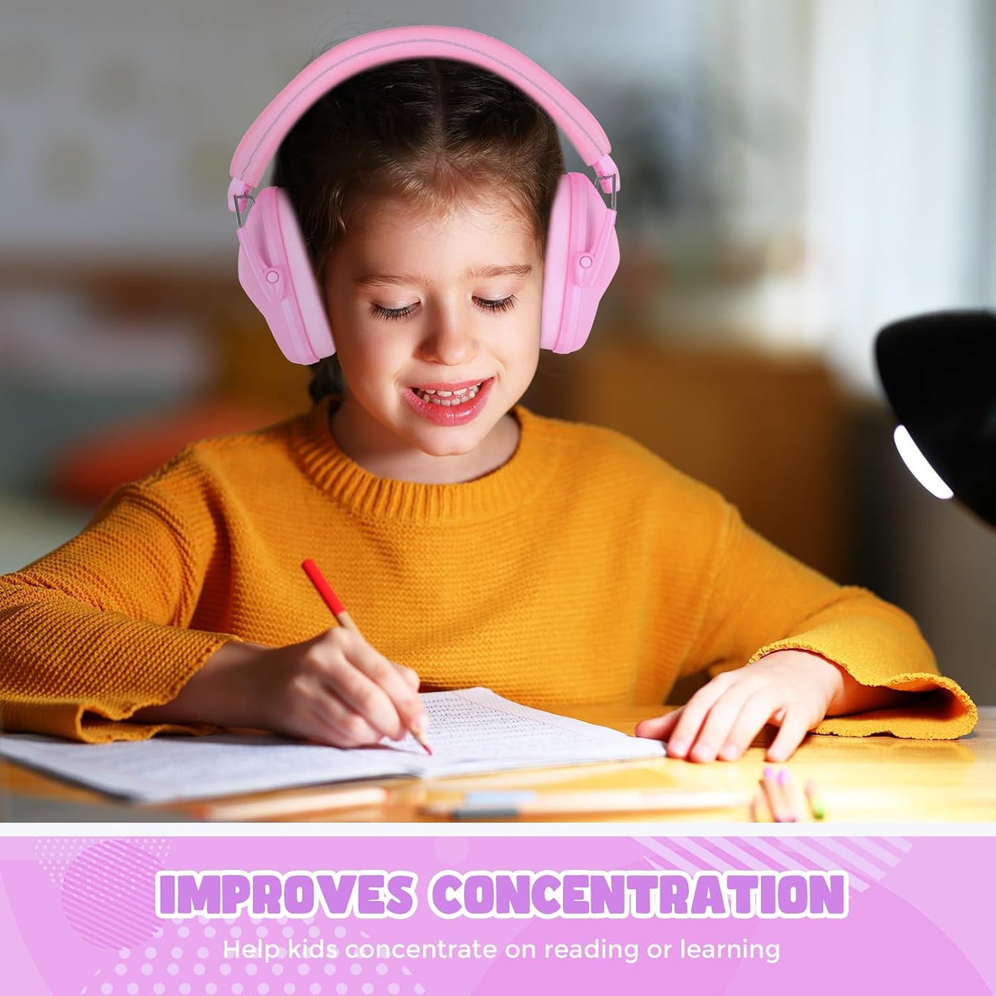ProCase Kids Noise Cancelling Headphones, Kids Ear Protection Monster Jam Truck, Fireworks Hearing Protection Noise Reduction, Noise Canceling Earmuffs for Sensory Autism Toddler Children -Red