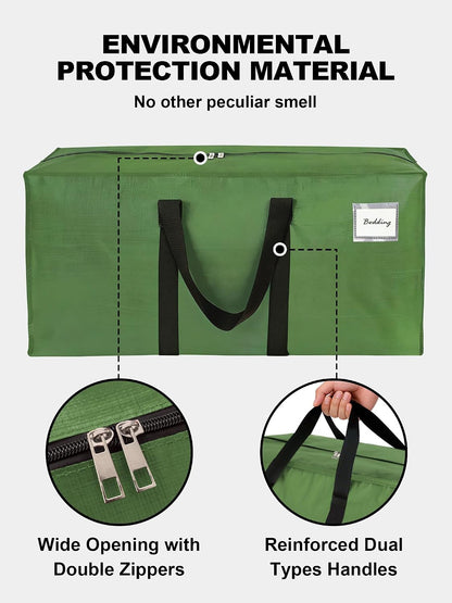 HOMESURE Supports 200lbs Heavy Duty Moving Bags - Strong Zipper & Wrap-Around Handles - Water-Resistant Storage Totes, Durable Alternative to Moving Boxes - - Semi-Transparent