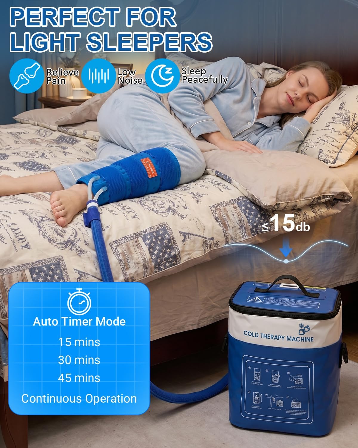Cold Therapy Machine for Elbow, Ice Machine for Tennis Elbow&Post-Surgery Recovery, Cryotherapy Device with Temp Display & 3 Flow Modes, Adjustable Elbow Wrap for Arthritis, Bursitis, Swelling Relief