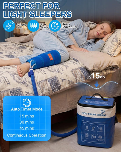 Cold Therapy Machine for Elbow, Ice Machine for Tennis Elbow&Post-Surgery Recovery, Cryotherapy Device with Temp Display & 3 Flow Modes, Adjustable Elbow Wrap for Arthritis, Bursitis, Swelling Relief