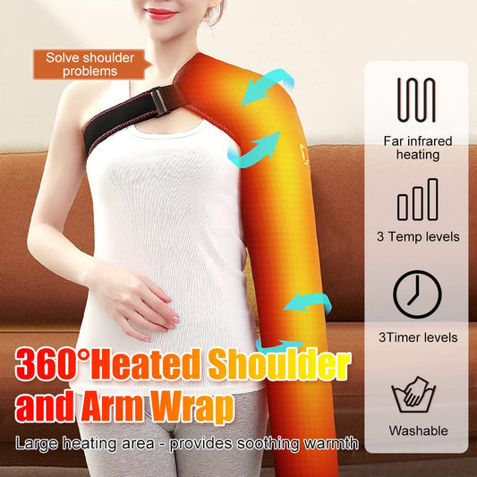 Woolala Shoulder Arm Hand Heating Pad for Pain Relief Ultra Long Heat Wrap